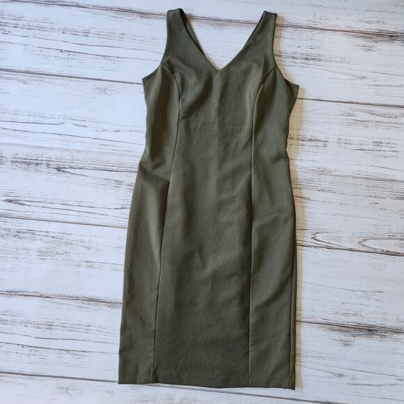 Metaphor Ribbed Olive Green Midi Ribbed Dress sz XL - Picture 1 of 7